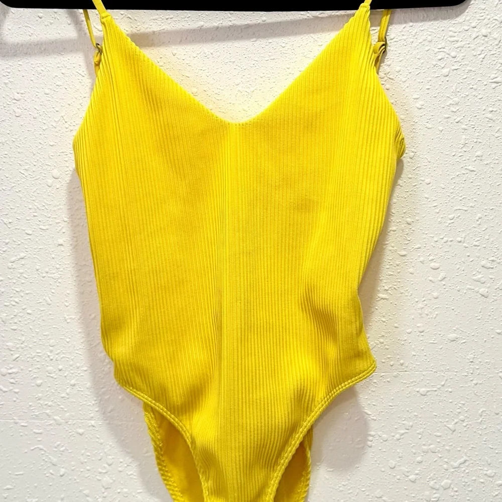 Hollister Sunshine ribbed one-piece‎ Yellow Swimwear XS